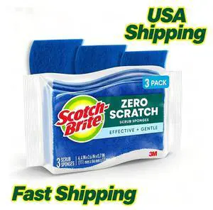3 Pack ZeroScratch Kitchen Scrub Sponge Gentle Dish Cleaning Sponge Safe for NonStick Cookware Bathroom Household Cleaning Sponges 3 Pack ZeroScratch Kitchen Scrub Sponge Gentle Dish Cleaning Sponge Safe for NonStick Cookware Bathroom Household Cleaning Sponges