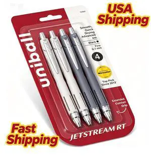 4 Count Retractable Ballpoint Pens 0.7mm Fine Point Black Ink Smooth QuickDry SmearResistant WaterFade Proof Pen for Office School 4 Count Retractable Ballpoint Pens 0.7mm Fine Point Black Ink Smooth QuickDry SmearResistant WaterFade Proof Pen for Office School