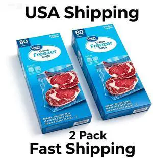 2 Pack GallonSize Freezer Storage Bags 80 Count Total Double Zipper Seal Prevent FreezerBurn Reusable Food Storage Bags for Travel Household Organizing 2 Pack GallonSize Freezer Storage Bags 80 Count Total Double Zipper Seal Prevent FreezerBurn Reusable Food Storage Bags for Travel Household Organizing