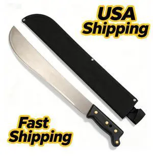 Ozark Trail 18 Inch HighCarbonSteel Machete with Canvas Sheath Ergonomic ComfortGrip Handle HeavyDuty Cutting Tool for Brush Clearing Camping Yard Outdoor Work Ozark Trail 18 Inch HighCarbonSteel Machete with Canvas Sheath Ergonomic ComfortGrip Handle HeavyDuty Cutting Tool for Brush Clearing Camping Yard Outdoor Work