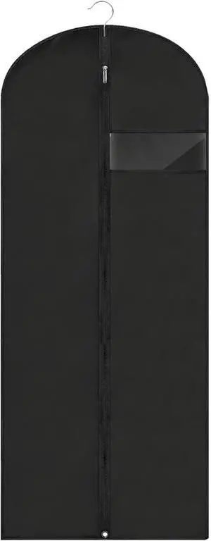 60 Inch Long Garment Bags for Gowns Black, Hanging Clothes Storage Suit Cover with Clear Window, Foldable DustProof Dress Garment Bag for Travel & Closet Storage 60 Inch Long Garment Bags for Gowns Black, Hanging Clothes Storage Suit Cover with Clear Window, Foldable DustProof Dress Garment Bag for Travel & Closet Storage