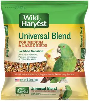 Wild Harvest Universal Blend For Medium And Large Birds 3 Pounds, Fortified Nutrition Wild Harvest Universal Blend For Medium And Large Birds 3 Pounds, Fortified Nutrition