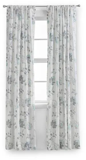 Mainstays Blue Floral 100% Cotton Sheer Curtain Panel, Rod Pocket Single Window Curtain, Light Blue, 50" W x 63" L, OEKOTEX Certified Mainstays Blue Floral 100% Cotton Sheer Curtain Panel, Rod Pocket Single Window Curtain, Light Blue, 50" W x 63" L, OEKOTEX Certified