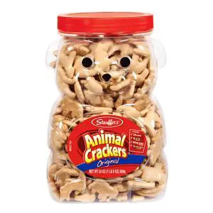 Stauffer's Simply Animals Original Animal Crackers, 24 oz Resealable BearShaped FamilySize Jug, Classic KidFriendly Bulk Snack Stauffer's Simply Animals Original Animal Crackers, 24 oz Resealable BearShaped FamilySize Jug, Classic KidFriendly Bulk Snack