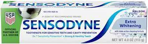 Sensodyne Extra Whitening SensitiveTeeth Toothpaste, Mint Flavor, 4 oz, SLSFree Fluoride Toothpaste, 24Hour Sensitivity Relief & Stain Removal Sensodyne Extra Whitening SensitiveTeeth Toothpaste, Mint Flavor, 4 oz, SLSFree Fluoride Toothpaste, 24Hour Sensitivity Relief & Stain Removal