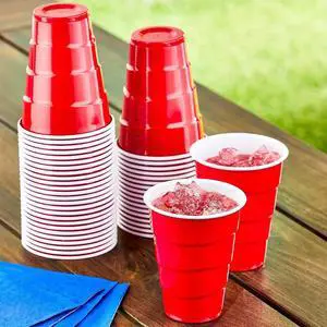 50Pcs 9oz Red Disposable Plastic Party Cups Single Use Beverage Cups For Daily Entertainment 50Pcs 9oz Red Disposable Plastic Party Cups Single Use Beverage Cups For Daily Entertainment