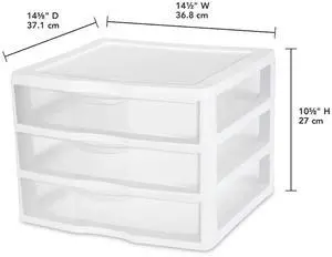 3 Clear Drawer White Desktop Storage Organizer Stackable BPA-Free Countertop Craft Office Supply Cabinet 3 Clear Drawer White Desktop Storage Organizer Stackable BPA-Free Countertop Craft Office Supply Cabinet