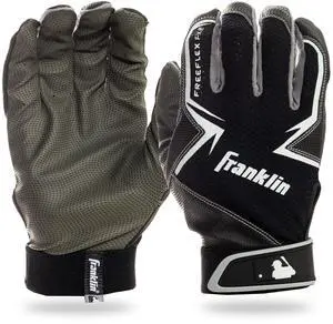 Franklin Sports MLB Free Flex Baseball Batting Gloves - Black/Gray/White - Youth Medium - 1 Pair Franklin Sports MLB Free Flex Baseball Batting Gloves - Black/Gray/White - Youth Medium - 1 Pair