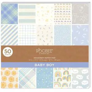 Roobee by Mara Mi Baby Boy Blue Scrapbook Paper Pad, 12"x12" 50 Sheets, 25 Designs Roobee by Mara Mi Baby Boy Blue Scrapbook Paper Pad, 12"x12" 50 Sheets, 25 Designs