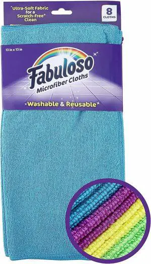 Fabuloso Microfiber Cleaning Cloths, 13 x 13 Inch, LintFree & ScratchFree Reusable Towels for Home, Kitchen, Bathroom & Car Interior, Purple, 8 Count Fabuloso Microfiber Cleaning Cloths, 13 x 13 Inch, LintFree & ScratchFree Reusable Towels for Home, Kitchen, Bathroom & Car Interior, Purple, 8 Count