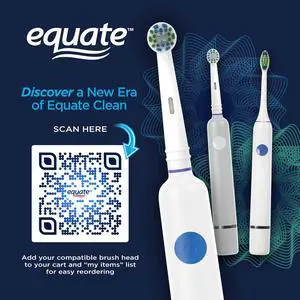 Equate Infinity Power Electric Toothbrush with Antibacterial Replacement Brush Heads, White, Oral Care Cleaning Toothbrush for Adults Equate Infinity Power Electric Toothbrush with Antibacterial Replacement Brush Heads, White, Oral Care Cleaning Toothbrush for Adults