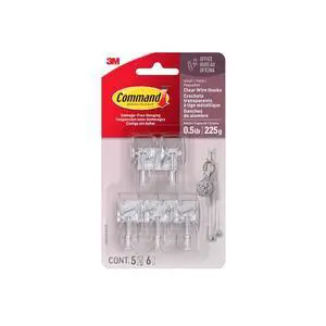 Command Small Clear Wire Toggle Hooks, DamageFree Removable Wall Hooks for Hanging Decorations, 5Count Command Small Clear Wire Toggle Hooks, DamageFree Removable Wall Hooks for Hanging Decorations, 5Count