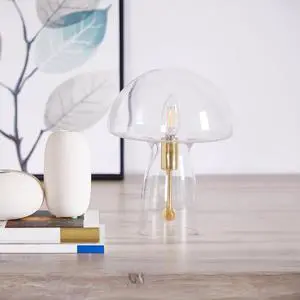 Urban Shop Novelty Clear Glass Mushroom Lamp, 12 Inch Height, Plugin Decorative Accent Night Light for Bedroom & Living Room Urban Shop Novelty Clear Glass Mushroom Lamp, 12 Inch Height, Plugin Decorative Accent Night Light for Bedroom & Living Room