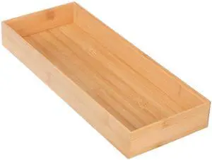 Better Homes & Gardens Long Bamboo Drawer Organizer Tray, Natural Bamboo, 15" W x 5.98" D x 1.97" H, Kitchen & Desk Drawer Storage Bin Better Homes & Gardens Long Bamboo Drawer Organizer Tray, Natural Bamboo, 15" W x 5.98" D x 1.97" H, Kitchen & Desk Drawer Storage Bin
