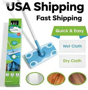 Great Value Wet & Dry Mop Sweeper Kit, MultiSurface Floor Cleaning Mop with 7 Dry & 3 Wet Pad Refills, Traps Dust Dirt & Pet Hair Great Value Wet & Dry Mop Sweeper Kit, MultiSurface Floor Cleaning Mop with 7 Dry & 3 Wet Pad Refills, Traps Dust Dirt & Pet Hair