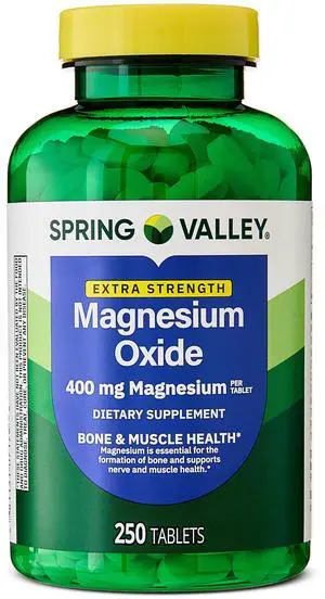 Spring Valley Magnesium 400 mg Dietary Supplement Tablets for Bone and Muscle Health, 250 Count Spring Valley Magnesium 400 mg Dietary Supplement Tablets for Bone and Muscle Health, 250 Count