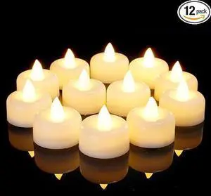 12 Pack Flameless LED Tea Light Candles, Battery Operated Warm White Tealight Candles, Long Lasting 100 Hours Electric Candle Lights, DIY Decorative Flickering Candles for Wedding, Christmas, Hallowee 12 Pack Flameless LED Tea Light Candles, Battery Operated Warm White Tealight Candles, Long Lasting 100 Hours Electric Candle Lights, DIY Decorative Flickering Candles for Wedding, Christmas, Hallowee