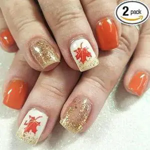 Fall Maple Leaf Press on Nails, Short Square Glossy Autumn False Nails with Gold Foil Glitter Thanksgiving Design, Reusable ABS Acrylic Stick on Nails for Women Holiday Daily Manicure 24Pcs Fall Maple Leaf Press on Nails, Short Square Glossy Autumn False Nails with Gold Foil Glitter Thanksgiving Design, Reusable ABS Acrylic Stick on Nails for Women Holiday Daily Manicure 24Pcs