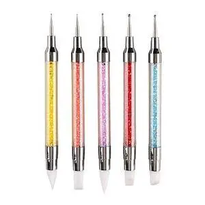 5Pcs Dual-Ended Nail Art Sculpture Pen, Stainless Steel Dotting Tools & Silicone Carving Brushes, Multi-Function 10-in-1 Nail Design Tools with Rhinestone Handle for 3D Nail Art, DIY Craft Decoration 5Pcs Dual-Ended Nail Art Sculpture Pen, Stainless Steel Dotting Tools & Silicone Carving Brushes, Multi-Function 10-in-1 Nail Design Tools with Rhinestone Handle for 3D Nail Art, DIY Craft Decoration