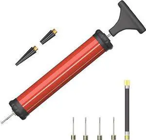 Universal Sports Ball Pump Kit, Portable Hand Air Inflator with Needles & Hose for All Sports Balls & Inflatables Universal Sports Ball Pump Kit, Portable Hand Air Inflator with Needles & Hose for All Sports Balls & Inflatables