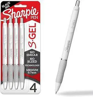 Sharpie S-Gel Gel Pens, 4 Count Black Ink Medium Point (0.7mm), No Smear No Bleed Quick Dry Gel Pens, Comfort Grip Smooth Writing Pens for School, Office, Journaling & Teacher Supplies Sharpie S-Gel Gel Pens, 4 Count Black Ink Medium Point (0.7mm), No Smear No Bleed Quick Dry Gel Pens, Comfort Grip Smooth Writing Pens for School, Office, Journaling & Teacher Supplies