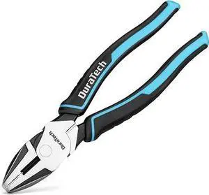8 Inch HighLeverage Lineman's Pliers, DURATECH HeavyDuty Side Cutters, CrNi Alloy MultiFunction Pliers with NonSlip Comfort Grips for Electrical Work 8 Inch HighLeverage Lineman's Pliers, DURATECH HeavyDuty Side Cutters, CrNi Alloy MultiFunction Pliers with NonSlip Comfort Grips for Electrical Work