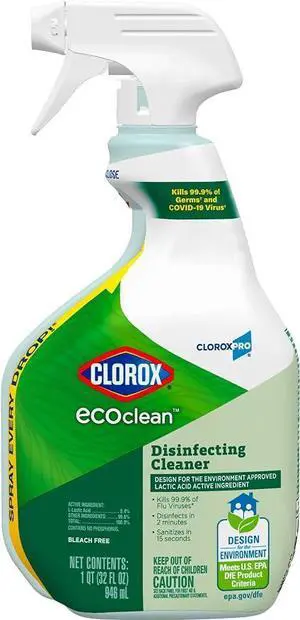 CloroxPro EcoClean Disinfecting Spray 32oz, Bleach-Free Plant-Based Cleaner, Fast Germ & Virus Killing for Home & Commercial Spaces CloroxPro EcoClean Disinfecting Spray 32oz, Bleach-Free Plant-Based Cleaner, Fast Germ & Virus Killing for Home & Commercial Spaces