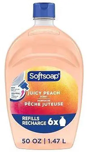 Softsoap Juicy Peach Hand Soap Refill, 50 fl oz Gentle Daily Hand Wash Softsoap Juicy Peach Hand Soap Refill, 50 fl oz Gentle Daily Hand Wash