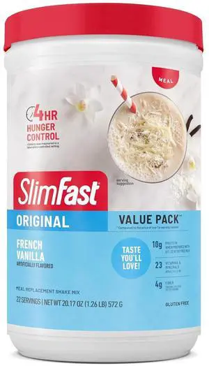 SlimFast Meal Replacement Powder, Original French Vanilla, 10g Protein, 22 Servings SlimFast Meal Replacement Powder, Original French Vanilla, 10g Protein, 22 Servings