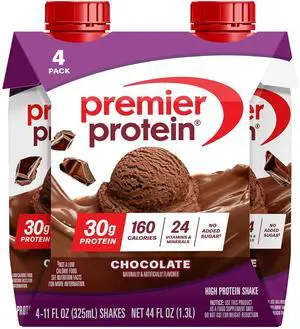 Premier Protein 30g High Protein Shake, Chocolate, 4 Pack Premier Protein 30g High Protein Shake, Chocolate, 4 Pack