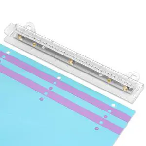 AEFFNOC 3 Hole Punch, Portable, 10-Inch Ruler, 5-Sheet Capacity, for Binder, White AEFFNOC 3 Hole Punch, Portable, 10-Inch Ruler, 5-Sheet Capacity, for Binder, White