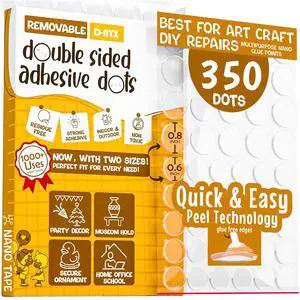 D-NYX Double Sided Tape Adhesive Dots, 350 Pack, Removable No Trace Clear Sticky Tac Blue, for Balloon Tassels Picture Hanging Strips D-NYX Double Sided Tape Adhesive Dots, 350 Pack, Removable No Trace Clear Sticky Tac Blue, for Balloon Tassels Picture Hanging Strips