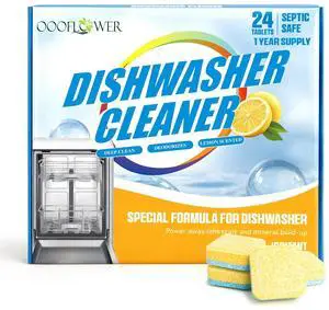 Dishwasher Cleaner & Deep Deodorizer Tablets, 24 Tabs, Lemon Scent Dishwasher Cleaner & Deep Deodorizer Tablets, 24 Tabs, Lemon Scent