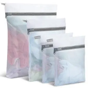 4Pcs Mesh Laundry Bags for Delicates, Lingerie Wash Bags, Dorm Room Essentials (1 Large, 1 Medium, 2 Small) 4Pcs Mesh Laundry Bags for Delicates, Lingerie Wash Bags, Dorm Room Essentials (1 Large, 1 Medium, 2 Small)