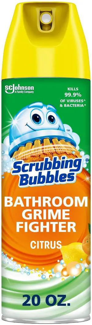 Scrubbing Bubbles Bathroom and Shower Cleaner Aerosol, Foaming Action, Citrus Scent, 20oz, Pack of 1 Scrubbing Bubbles Bathroom and Shower Cleaner Aerosol, Foaming Action, Citrus Scent, 20oz, Pack of 1