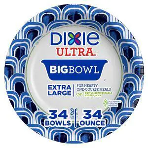 Dixie Ultra Large 34 oz Paper Bowls, 34 Count Dixie Ultra Large 34 oz Paper Bowls, 34 Count