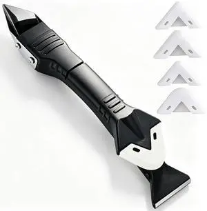 3-in-1 Silicone Caulking Tool, Stainless Steel Caulk Remover & Sealant Finishing Scraper 3-in-1 Silicone Caulking Tool, Stainless Steel Caulk Remover & Sealant Finishing Scraper