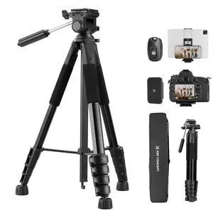 K&F CONCEPT 75" Aluminum Camera Tripod, Lightweight and Compact for Travel K&F CONCEPT 75" Aluminum Camera Tripod, Lightweight and Compact for Travel