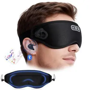 Wireless Bluetooth 5.4 Sleep Headphones with 100% Blackout Sleep Mask Wireless Bluetooth 5.4 Sleep Headphones with 100% Blackout Sleep Mask