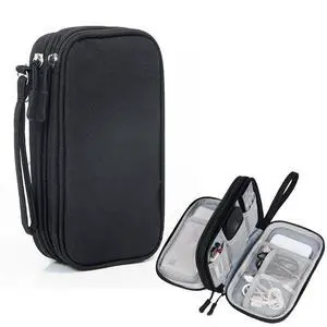 Water Resistant Electronic Organizer Travel Case, Double Layers Cable Organizer Storage Bag for Accessories, Charger and Cables Water Resistant Electronic Organizer Travel Case, Double Layers Cable Organizer Storage Bag for Accessories, Charger and Cables
