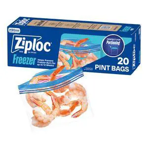 Ziploc Pint Freezer Bags, Food Storage, 20 Count Ziploc Pint Freezer Bags, Food Storage, 20 Count