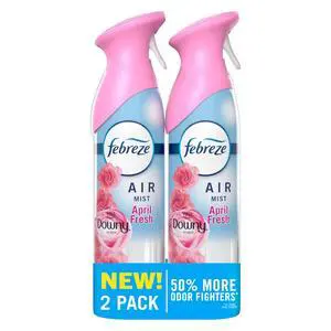 Febreze Air Mist 8.1oz (Pack of 2) Downy April Fresh Scent Air Freshener Odor Fighting Room Spray for Home Bathroom Kitchen Office Apartment Dorm Classroom Febreze Air Mist 8.1oz (Pack of 2) Downy April Fresh Scent Air Freshener Odor Fighting Room Spray for Home Bathroom Kitchen Office Apartment Dorm Classroom