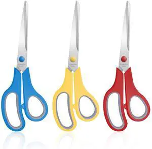3-Pack 8" Stainless Steel Scissors, Sharp Heavy Duty Multipurpose for Sewing, Craft, Paper, Home Office School Teacher Supplies 3-Pack 8" Stainless Steel Scissors, Sharp Heavy Duty Multipurpose for Sewing, Craft, Paper, Home Office School Teacher Supplies