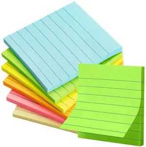 Mr. Pen Lined Sticky Notes, 3" x 3", 6 Pads, 45 Sheets per Pad Mr. Pen Lined Sticky Notes, 3" x 3", 6 Pads, 45 Sheets per Pad