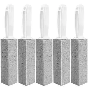 MEQHUO 5 Pack Toilet Pumice Stone with Handle, Hard Water Ring Remover for Toilets, Bathtubs, Stove, Grills, Pools, Sinks MEQHUO 5 Pack Toilet Pumice Stone with Handle, Hard Water Ring Remover for Toilets, Bathtubs, Stove, Grills, Pools, Sinks