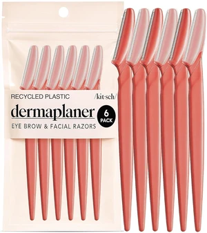 Kitsch Dermaplane Razor for Women's Face - Coral, 6 Count Kitsch Dermaplane Razor for Women's Face - Coral, 6 Count