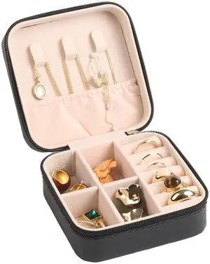 Small Travel Jewelry Case Box Organizer, Black, 1 Piece Small Travel Jewelry Case Box Organizer, Black, 1 Piece