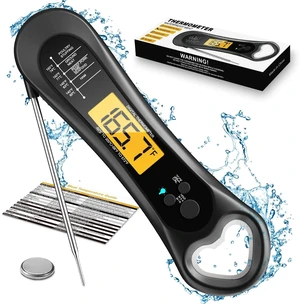 Digital Instant Read Meat Thermometer with Bottle Opener, Backlight and Calibration, for Grill BBQ Turkey Candy Liquids Digital Instant Read Meat Thermometer with Bottle Opener, Backlight and Calibration, for Grill BBQ Turkey Candy Liquids