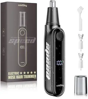 ColdSky Ear & Nose Hair Trimmer with LED Display, USB Rechargeable, Dual-Edge Blades, for Men Women, Black ColdSky Ear & Nose Hair Trimmer with LED Display, USB Rechargeable, Dual-Edge Blades, for Men Women, Black
