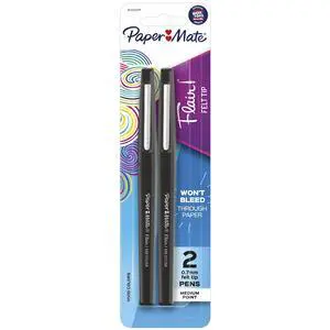 Paper Mate Flair Felt Tip Pens, Medium Point (0.7mm), Black, 2 Count Paper Mate Flair Felt Tip Pens, Medium Point (0.7mm), Black, 2 Count